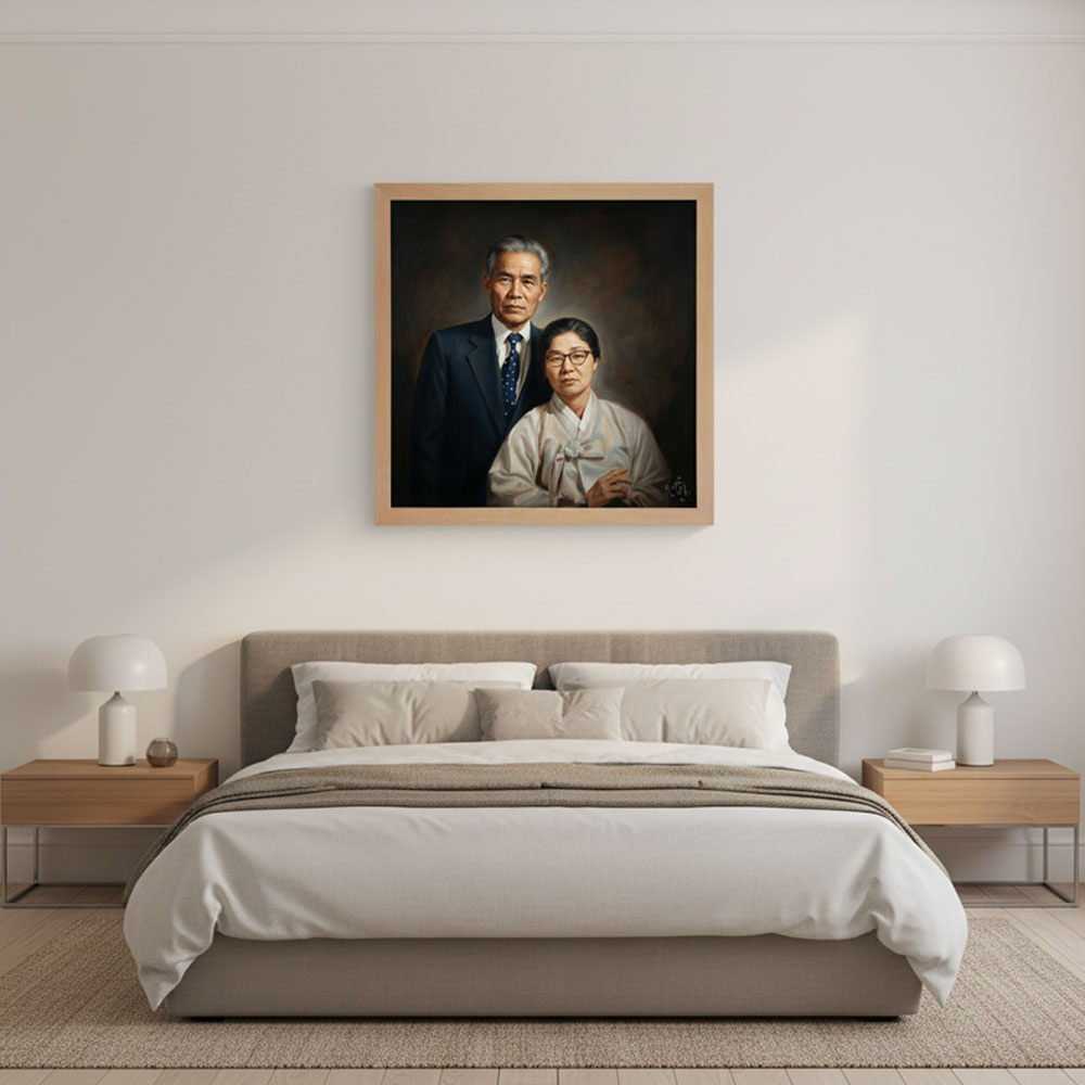 옛날사진 복원 영정사진 확대 유화 초상화 그림 주문제작 4x6 4장 인화포함