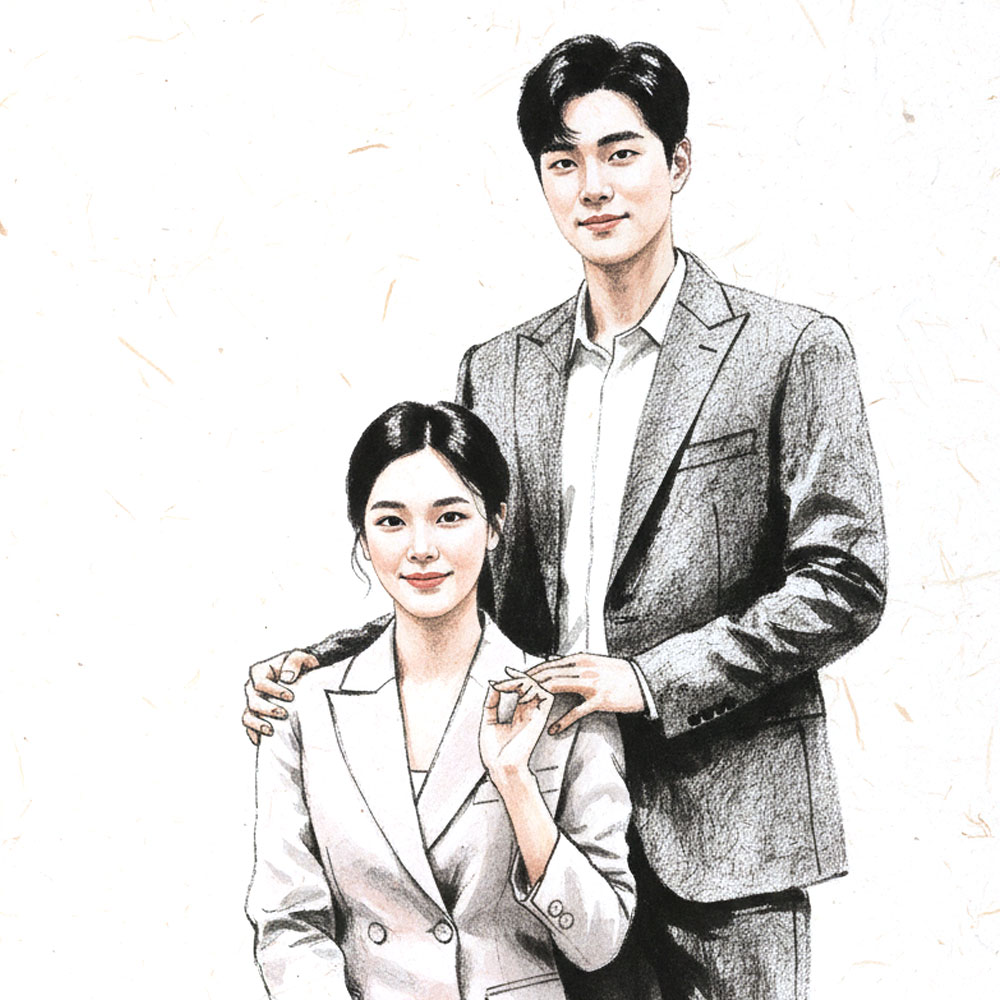 라인드로잉 일러스트 캐리커쳐 연필스케치 어반스케치 수묵화 유화 수채화 기념일 선물 청첩장 기본채색 컬러배경 그림 주문제작