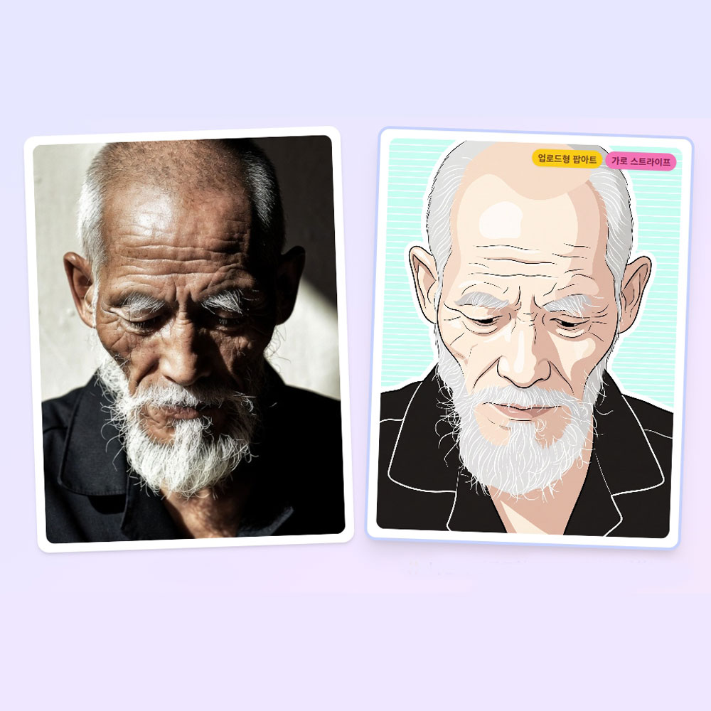 팝아트 초상화 커플 기념일 부모님 생일 결혼 선물 집들이 그림 주문제작 - 일러스트(Illustrations) 스타일