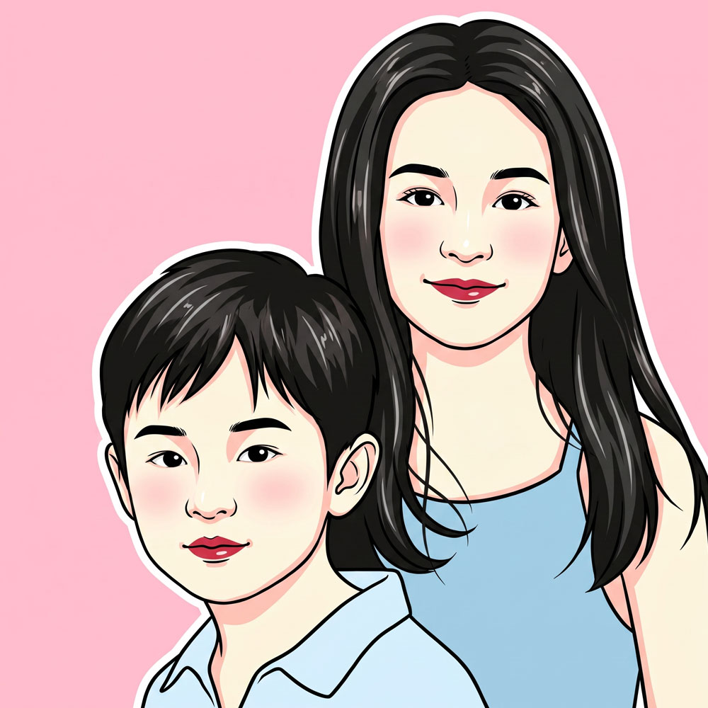 팝아트 초상화 커플 기념일 부모님 생일 결혼 선물 집들이 그림 주문제작 - 러블리(Lovely) 스타일