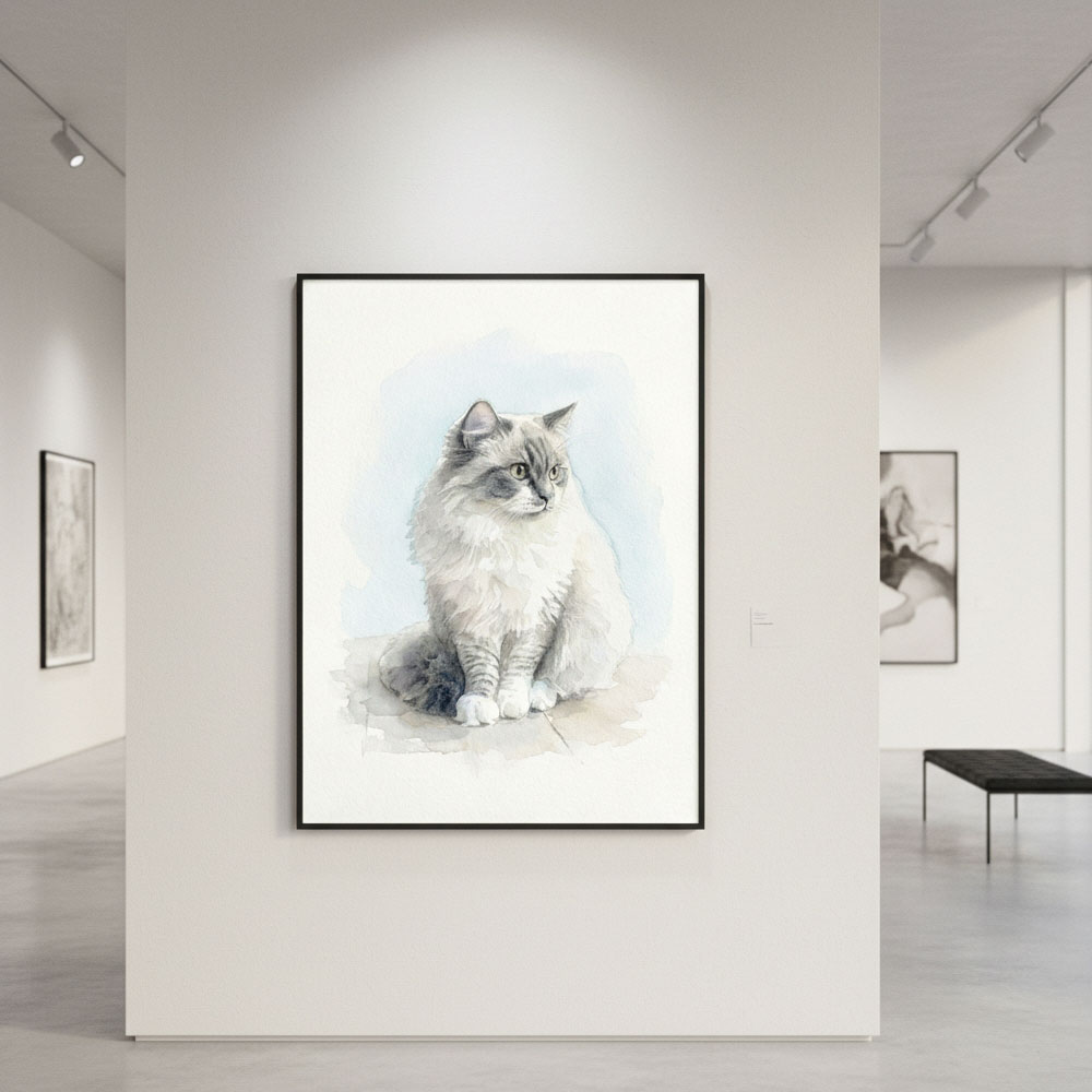 반려동물 초상화 고양이 강아지 반려견 반려묘 그림 선물 주문제작 - 수채화(Watercolor) 스타일