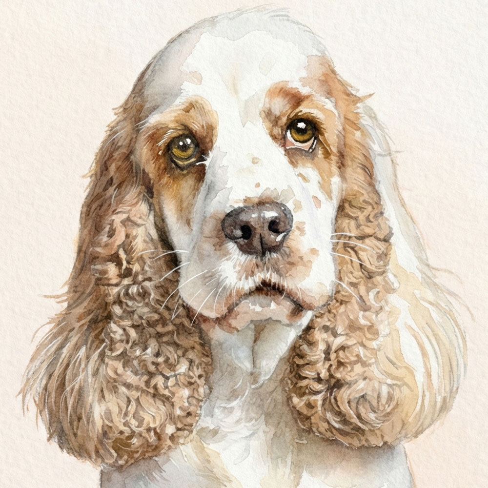 반려동물 초상화 고양이 강아지 반려견 반려묘 그림 선물 주문제작 - 수채화(Watercolor) 스타일