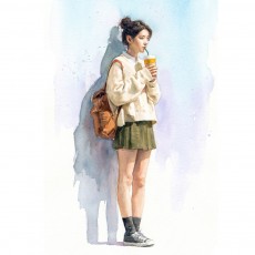 인물 초상화 생일 결혼기념일 승진 스승의날 퇴임 선물 주문 제작 - 수채화(Watercolor) 스타일