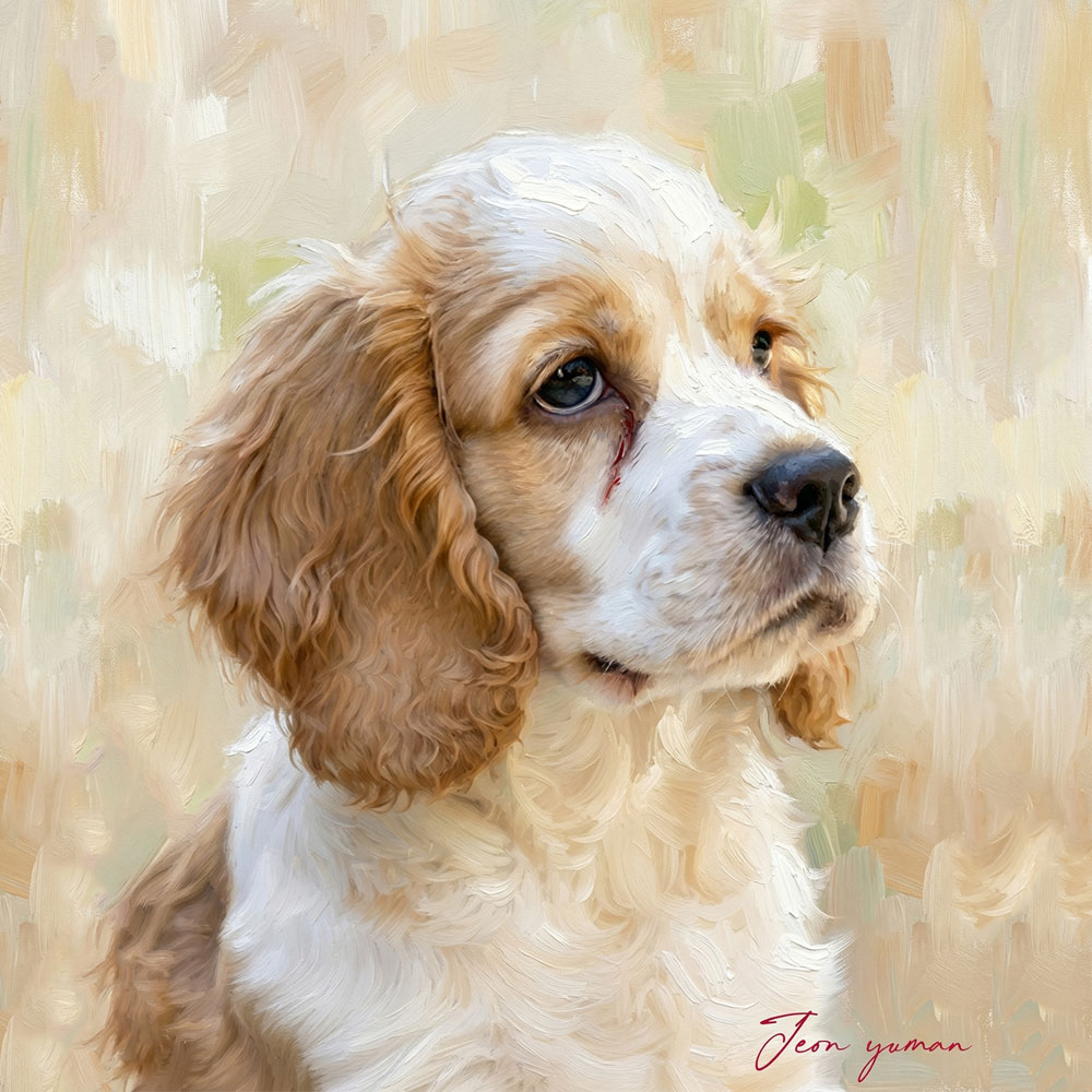 반려동물 초상화 고양이 강아지 반려견 반려묘 유화 그림 선물 주문제작