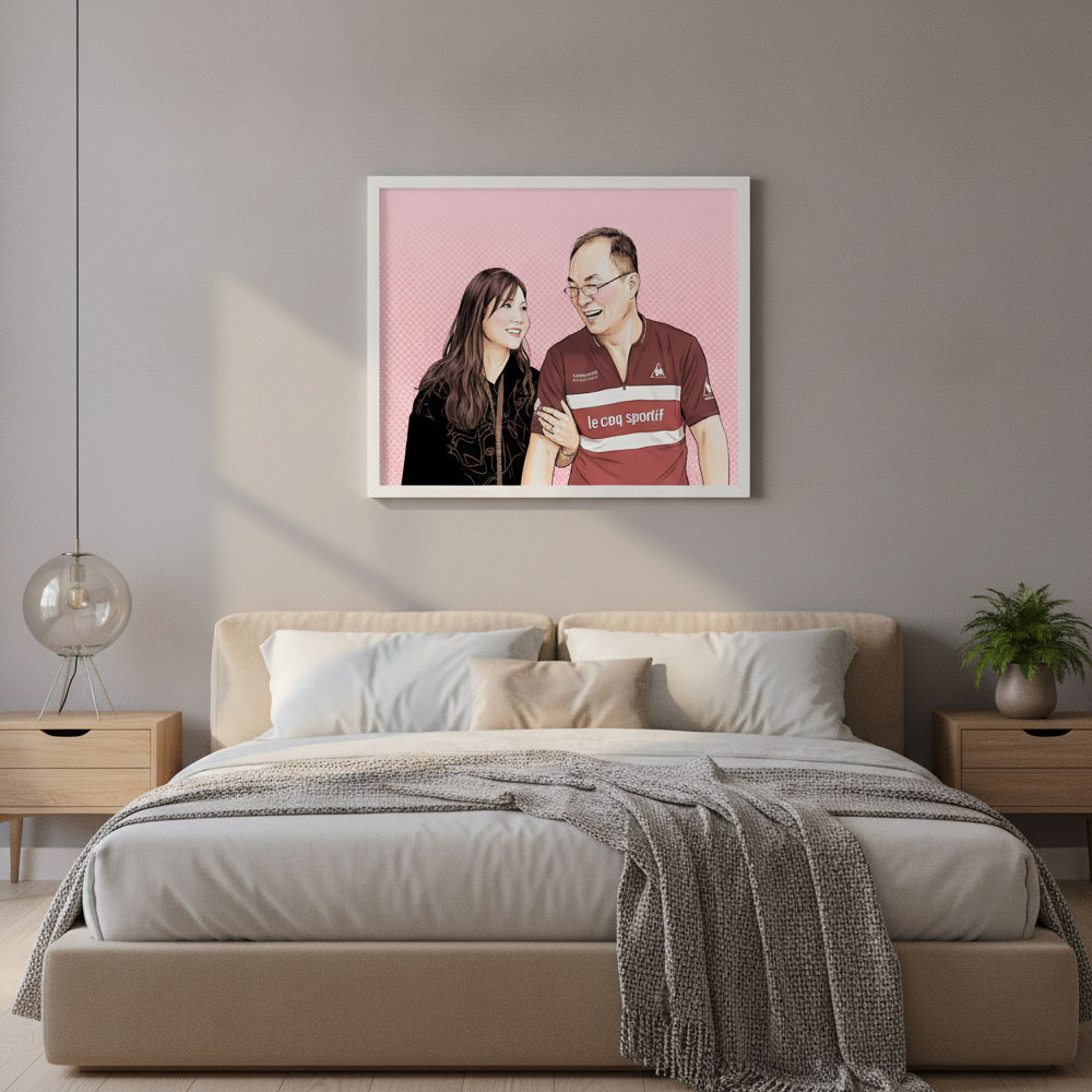 팝아트 초상화 커플 기념일 부모님 생일 결혼 선물 집들이 그림 주문제작 - 캔버스(Canvas) 스타일