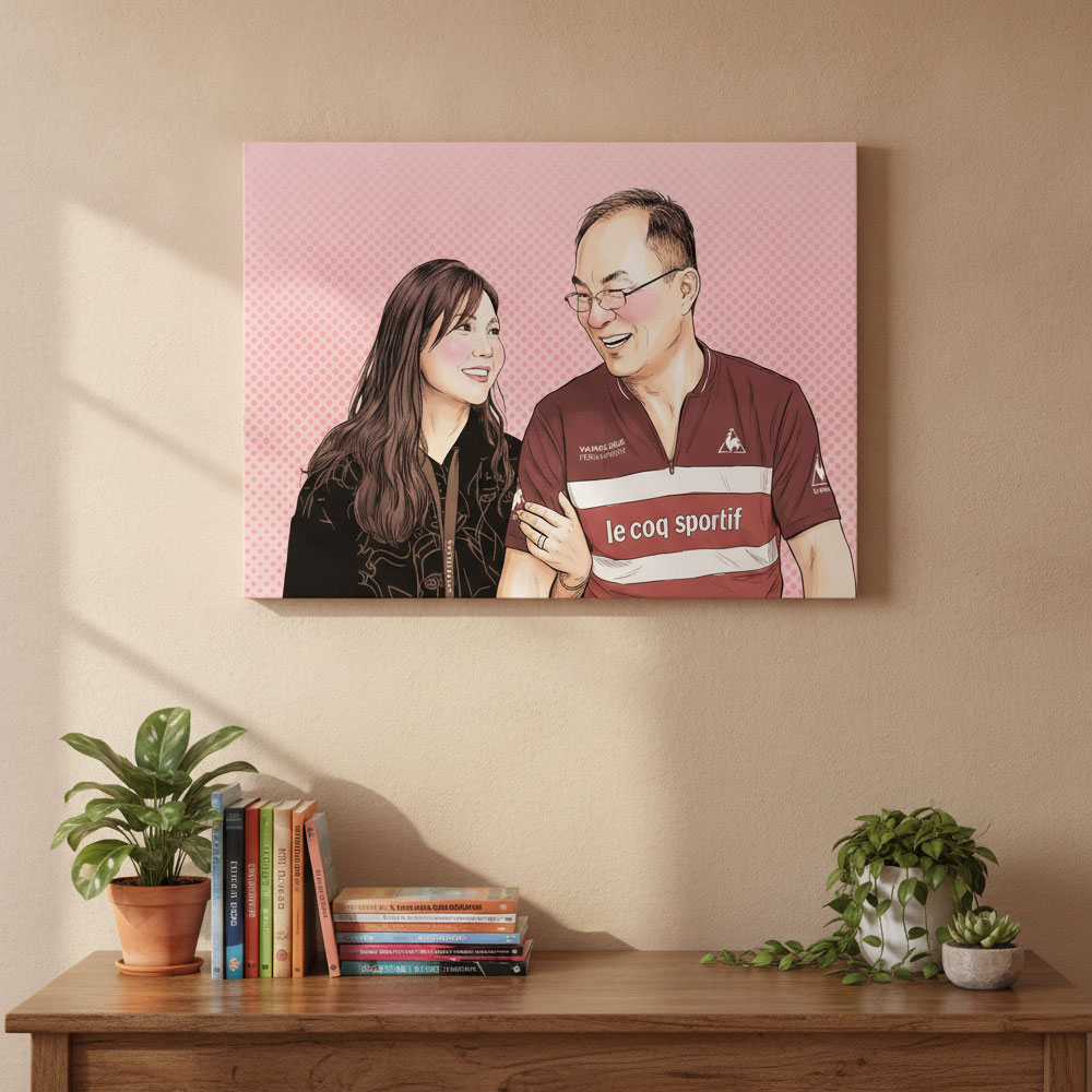 팝아트 초상화 커플 기념일 부모님 생일 결혼 선물 집들이 그림 주문제작 - 캔버스(Canvas) 스타일